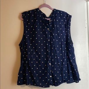 Old navy blue polkadot shirt